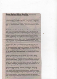 Poet Brion Milar Profile