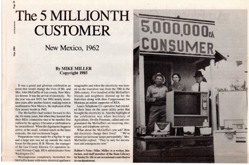 The 5 Millionth Customer: New Mexico, 1962