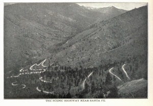 Switchbacks ascending from Santa Fe Canyon and up to the Dalton Divide.  The Peak at the top of the Canyon is Lake Peak (From Frost, 1904)