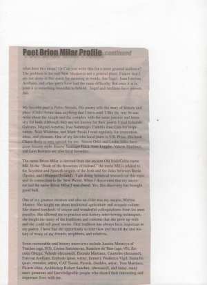 Poet Brion Milar Profile